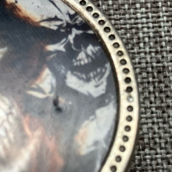 Vintage Skull Keychain As Is Spooky Skeleton Gothic Silver Black White Red Blue - Picture 3 of 6